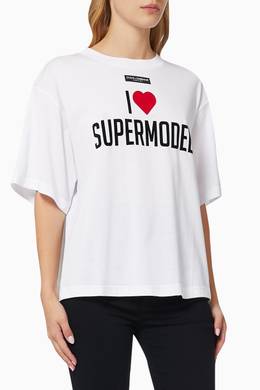 Shop Burberry White Horseferry Cotton Oversized T-shirt for Women 