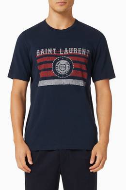 Shop SAINT LAURENT Black SAINT LAURENT Signature T-shirt in Jersey 