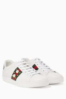 gucci ace studded sneakers