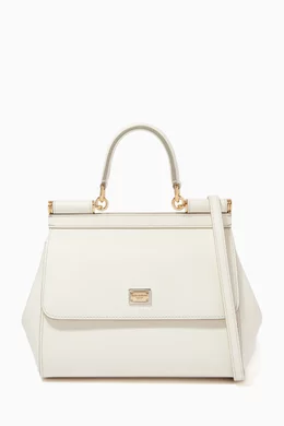 Shop Dolce & Gabbana White Sicily Small Top Handle Bag in Duaphine Leather  for WOMEN | Ounass Saudi Arabia