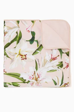 Shop Dolce & Gabbana Pink Lily-Print Cotton Blanket for KIDS | Ounass Saudi  Arabia