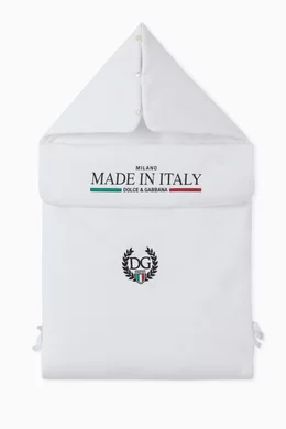Shop Dolce & Gabbana White DG Laurel Sleeping Bag in Cotton for KIDS |  Ounass Saudi Arabia