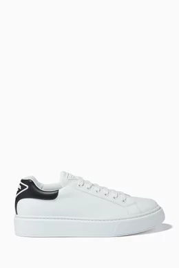 Shop Prada White Macro Sneakers in Leather for MEN | Ounass Saudi Arabia
