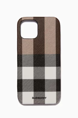 Shop Burberry Brown iPhone 12 Pro/ iPhone 12 Case in Check E-canvas for MEN  | Ounass Saudi Arabia