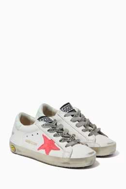 Lima Chamber In the name Shop Golden Goose Deluxe Brand White Super-Star Sneakers with Suede Star &  Patent Heel Tab in Leather for KIDS | Ounass Oman