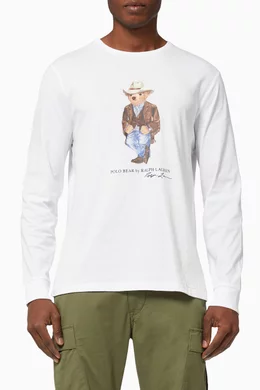Shop Polo Ralph Lauren White Custom Slim Fit Polo Bear T-shirt in Cotton  Jersey for MEN | Ounass Saudi Arabia