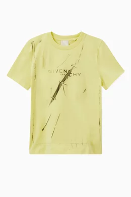 Shop Givenchy Yellow Logo T-shirt in Jersey for KIDS | Ounass Saudi Arabia