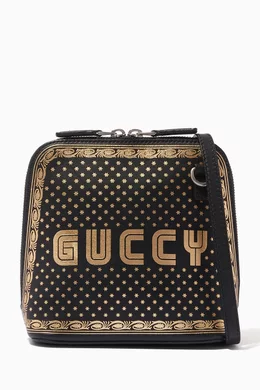 Shop Gucci Pre-Loved Black Guccy Logo Moon & Stars Crossbody Bag in Leather  for WOMEN | Ounass Saudi Arabia