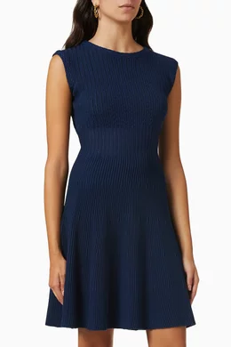 Shop Emporio Armani Blue A-line Sleeveless Dress for WOMEN | Ounass Kuwait