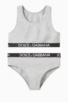 Shop Dolce & Gabbana Grey Logo Underwear Set in Nylon for KIDS | Ounass  Saudi Arabia