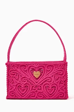 Shop Dolce & Gabbana Pink Beatrice Small Shoulder Bag in Cordonetto Lace  for WOMEN | Ounass Saudi Arabia