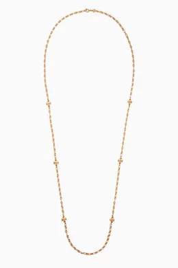 Shop Tory Burch Gold Roxanne Long Chain Necklace in 18kt Gold-plated Brass  for WOMEN | Ounass Saudi Arabia