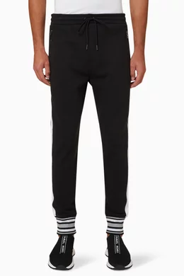 Shop Michael Kors Black Racing Stripe Sweatpants in Cotton-blend for MEN |  Ounass Saudi Arabia