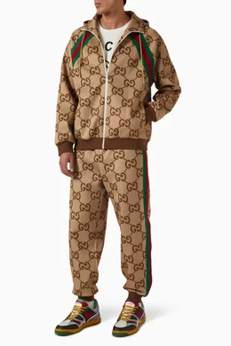 Shop Gucci Neutral Super G & Web Jacket in Neoprene for MEN | Ounass Saudi  Arabia