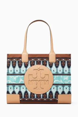 Shop Tory Burch Black Small Ella Printed Tote Bag in Recycled Polyester for  WOMEN | Ounass Saudi Arabia