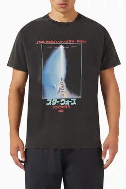 Shop Kith Black x Star Wars™ Japanese Poster Vintage T-shirt in  Cotton-jersey for MEN | Ounass Saudi Arabia