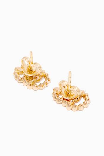 hover state of Yellow-Gold & Diamond Running Stud Earrings