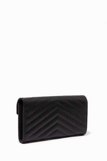 hover state of Cassandre Large Flap Wallet in Matelassé Leather   