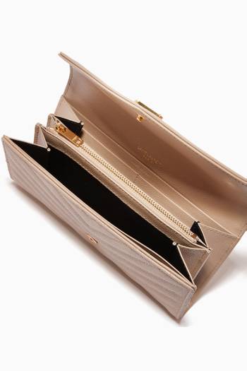 hover state of Cassandre Large Flap Wallet in Matelassé Leather    