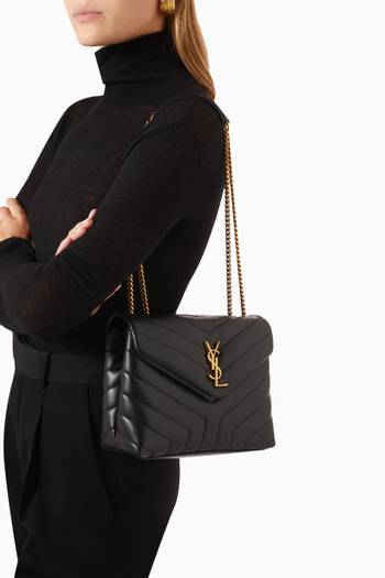 hover state of Small Loulou Bag in "Y" Matelassé Leather        