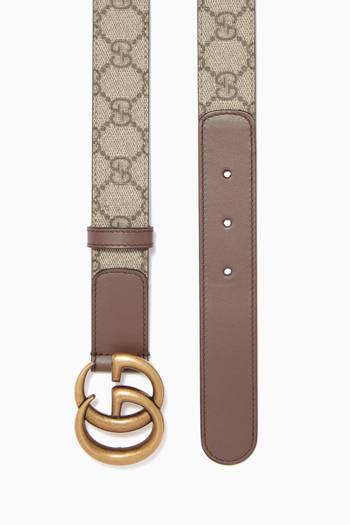 hover state of Double G Buckle Belt in Leather