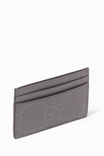 hover state of GG Embossed Card Case in Leather   