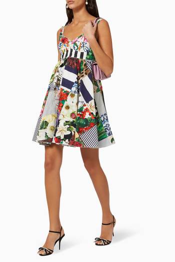 hover state of Patchwork Cotton Poplin Mini Dress  