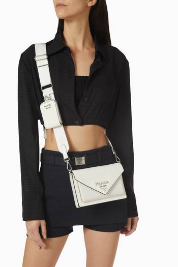 hover state of Mini Crossbody Bag in Saffiano Leather