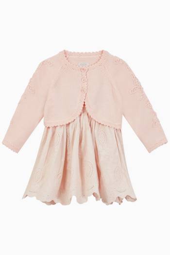 hover state of Lace Cotton Knit Cardigan    