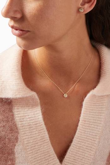hover state of Petite Infinity Diamond Pendant Necklace in 18kt Yellow Gold
