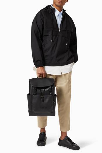 hover state of League Flap Backpack in Calf Leather