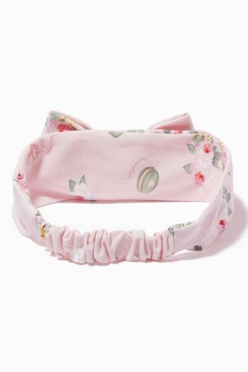 hover state of Floral Print Headband in Cotton