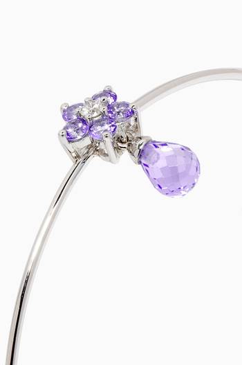 hover state of Roses Amethyst Bracelet with Diamond in 18kt White Gold    