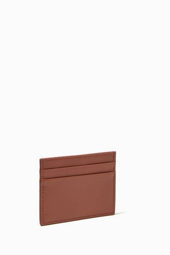 hover state of Branded Plate Card Holder in Calfskin Leather          