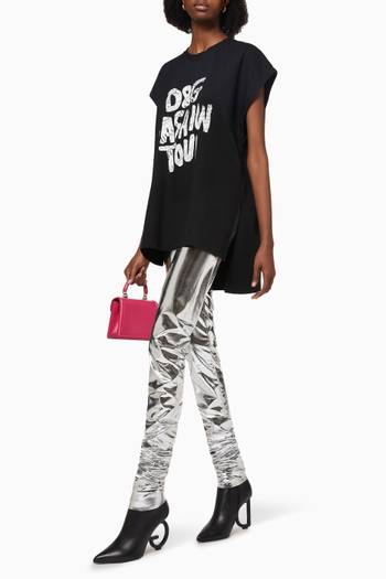 hover state of Leggings in Foiled Stretch Jersey      