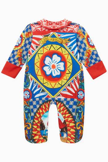 hover state of Carretto-print Onesie in Cotton  