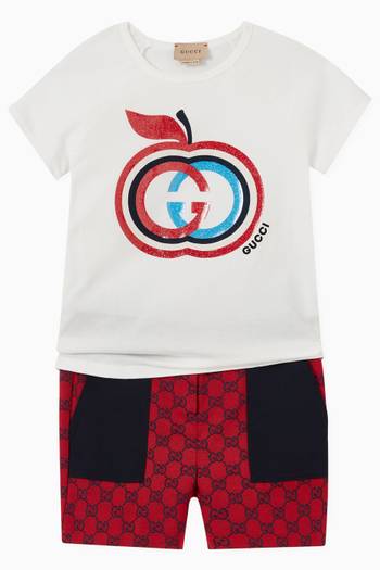 hover state of Interlocking G Apple T-shirt in Cotton     