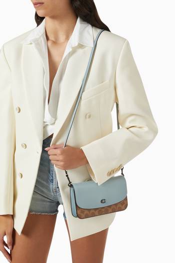 hover state of Wyn Crossbody Bag in Signature Canvas & Leather