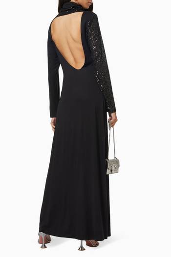 hover state of Dunaway Dress in Jersey & Sequin Embellished Tulle  