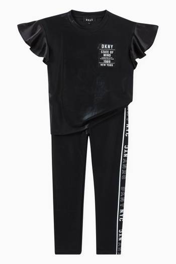 hover state of DKNY Logo Leggings in Jersey