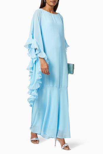 hover state of Wave Ruffle Kaftan in Chiffon