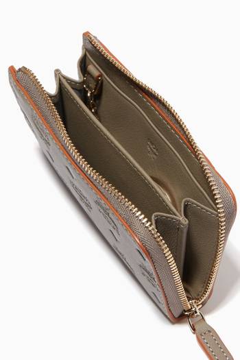 hover state of Mini Klara Zip Card Wallet in Monogram Leather   