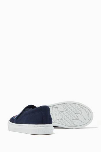 hover state of Elephant Logo Slip-on Sneakers in Canvas  