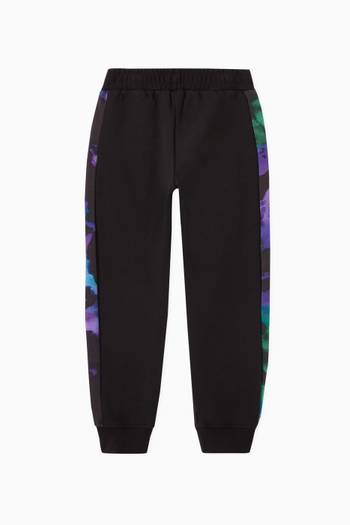 hover state of Abstract Side Print Logo Sweatpants in Cotton Fleece  