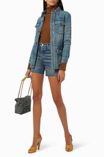 hover state of Slim-fit Shorts in Cotton Denim  