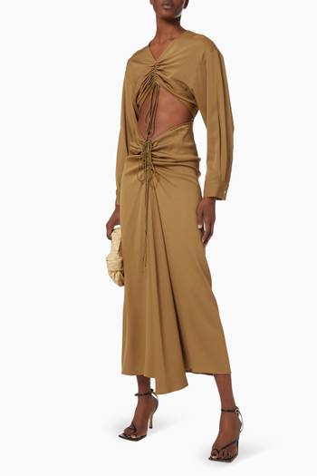 hover state of Ruched Disconnect Shirt Dress in Viscose   