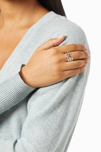 hover state of Bailey Ring with Diamonds in Sterling Silver      