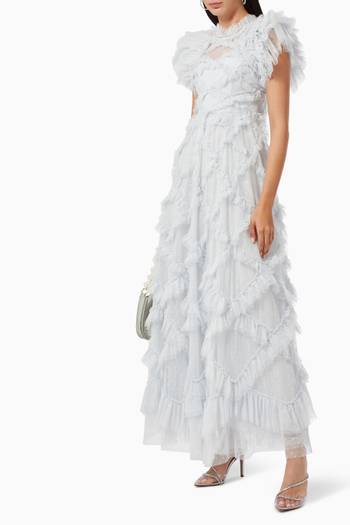 hover state of Genevieve Ruffle Gown in Kisses Tulle 