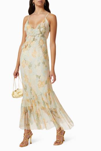 hover state of Belle Maxi Dress in Silk Chiffon 