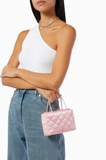 hover state of Amini Betty Tote Bag in Quilted Satin   